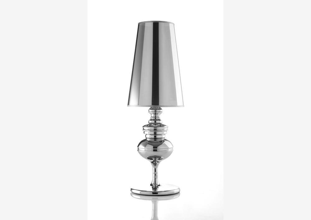 Lampe contemporaine forme orginale chromée