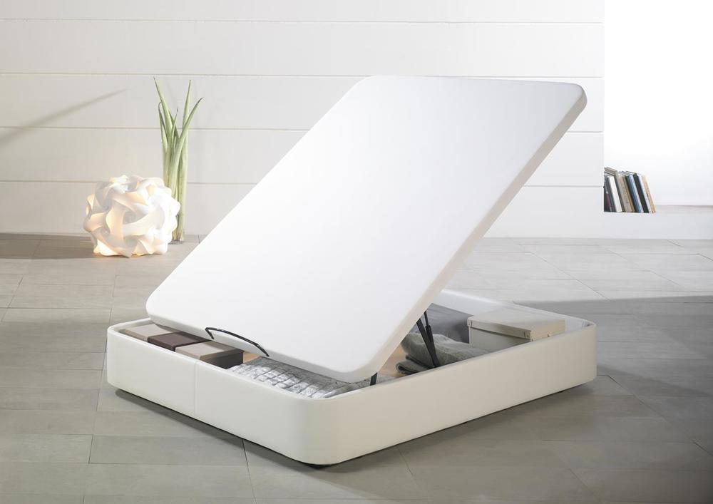 Sommier coffre tapissier pvc blanc 2