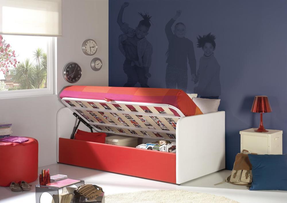 Lit enfant coffre rouge et blanc 2