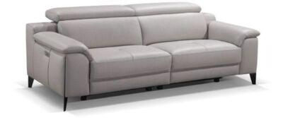 Canapé 3 places convertible en cuir couchage 140