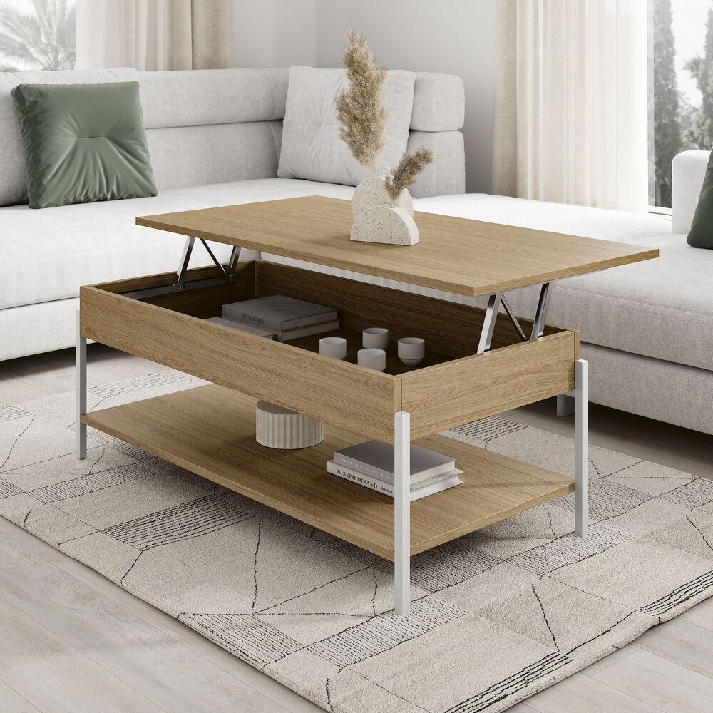 Table basse relevable 2 plateaux au style contemporain 2