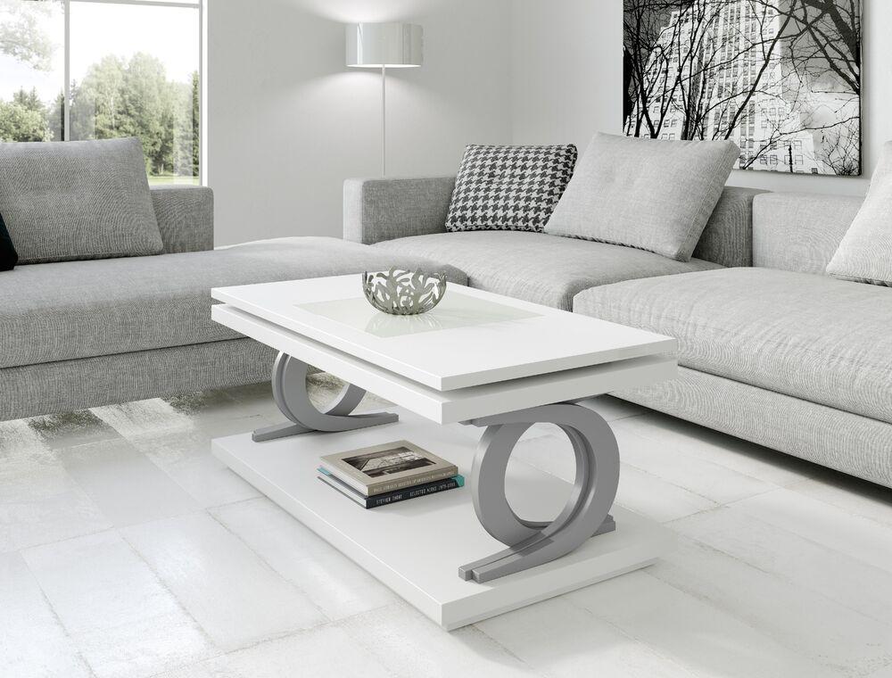 Table basse relevable laquée avec piètement original 1