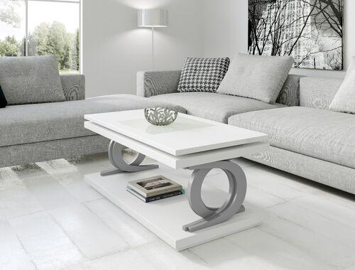 Table basse relevable laquée avec piètement original