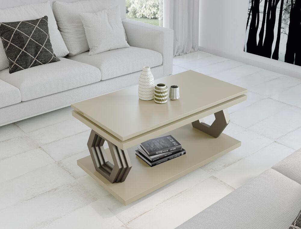 Table basse relevable pieds design