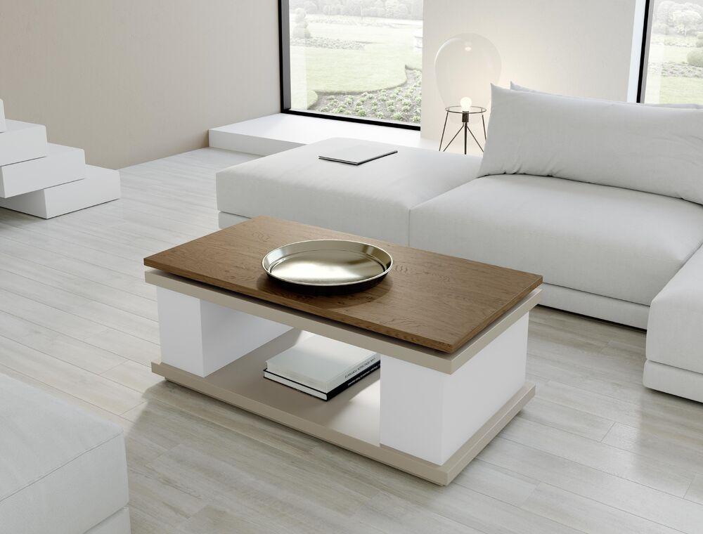 Table de salon dinette avec élégant plateau bois