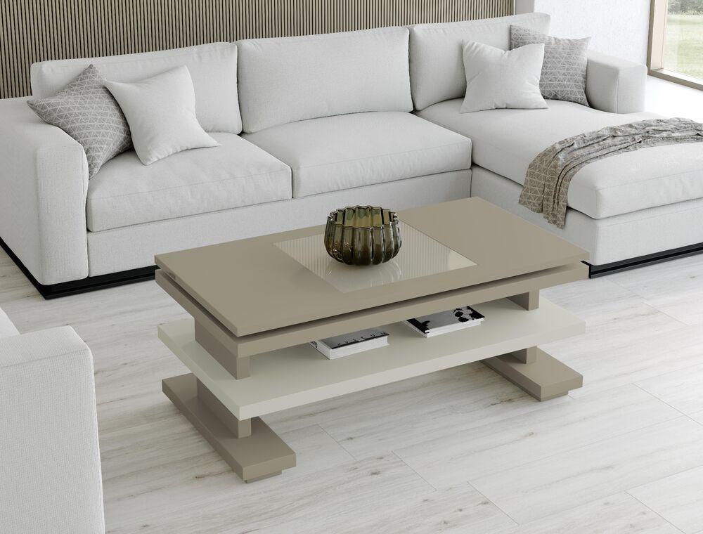 Table basse plateau relevable esthétique géométrique