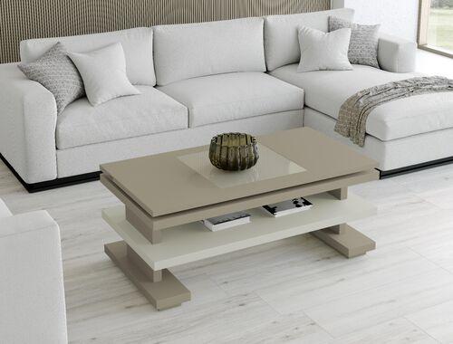 Table basse plateau relevable esthétique géométrique