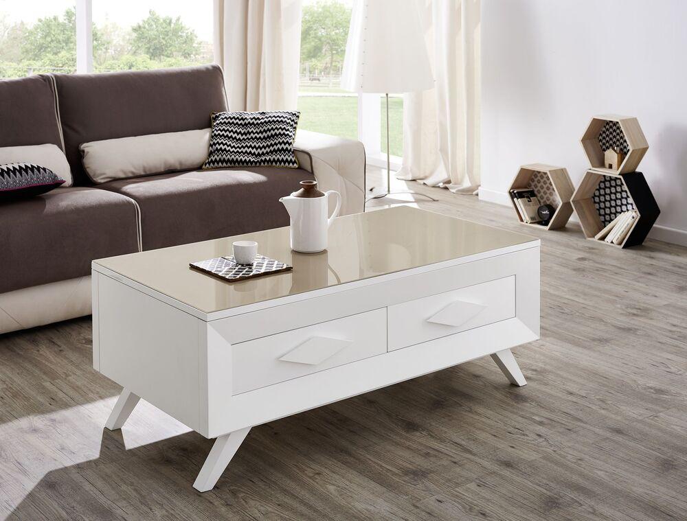 Table basse relevable avec coffre de rangement