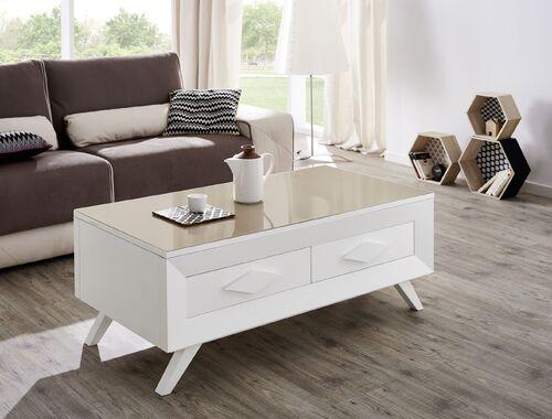 Table basse relevable avec coffre de rangement
