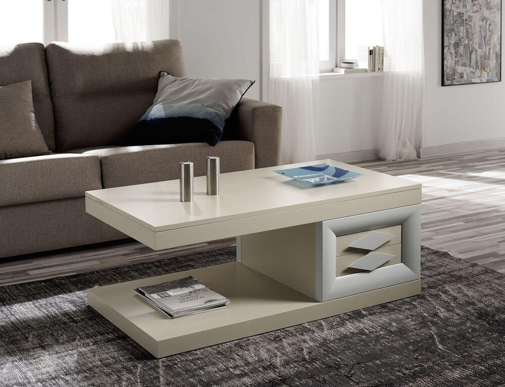 Table basse relevable avec tiroirs de rangement 