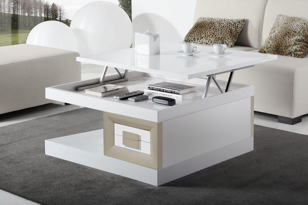 Table de salon dinette carrée avec 2 tiroirs  2