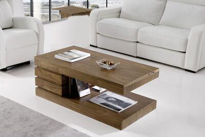 Table basse relevable design avec tiroirs de rangement