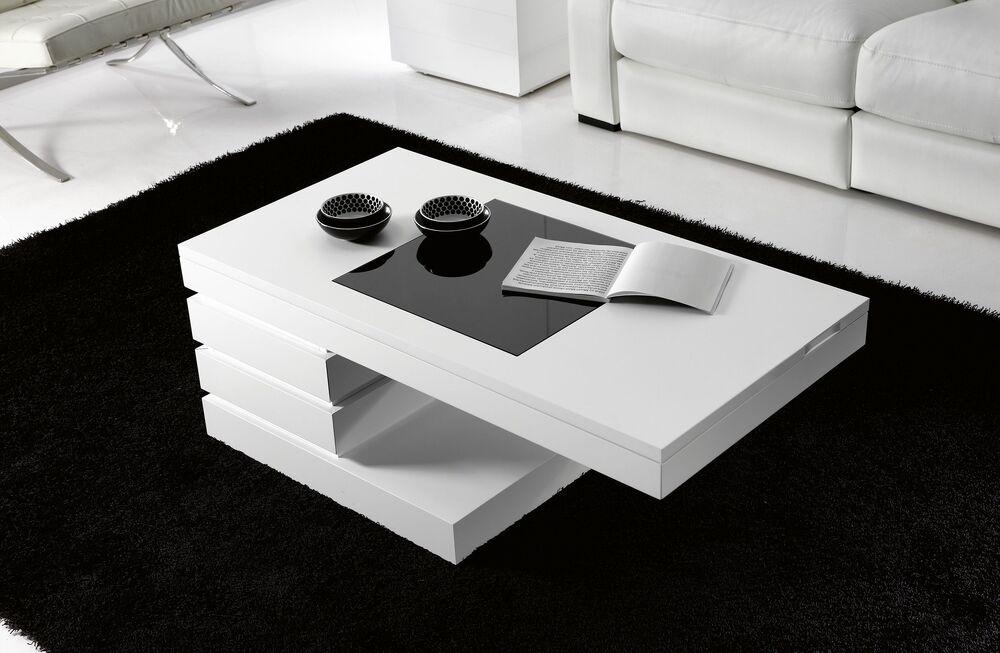 Table basse dinette grand plateau et 2 tiroirs