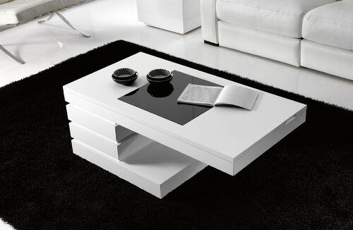 Table basse dinette grand plateau et 2 tiroirs