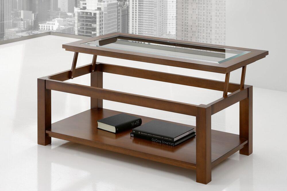 Table basse plateau fixe ou relevable en verre  2