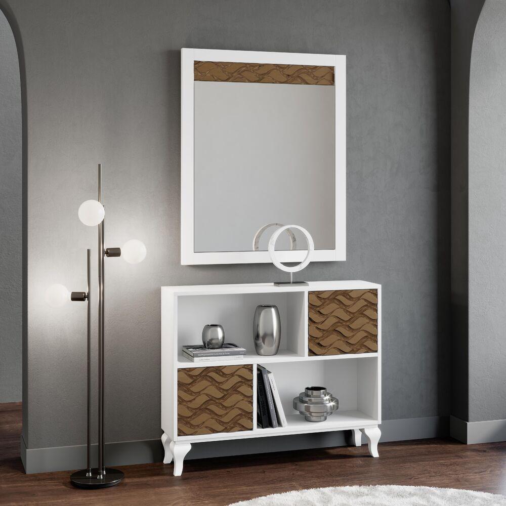 Meuble d'entrée aux façades et pieds personnalisables  2