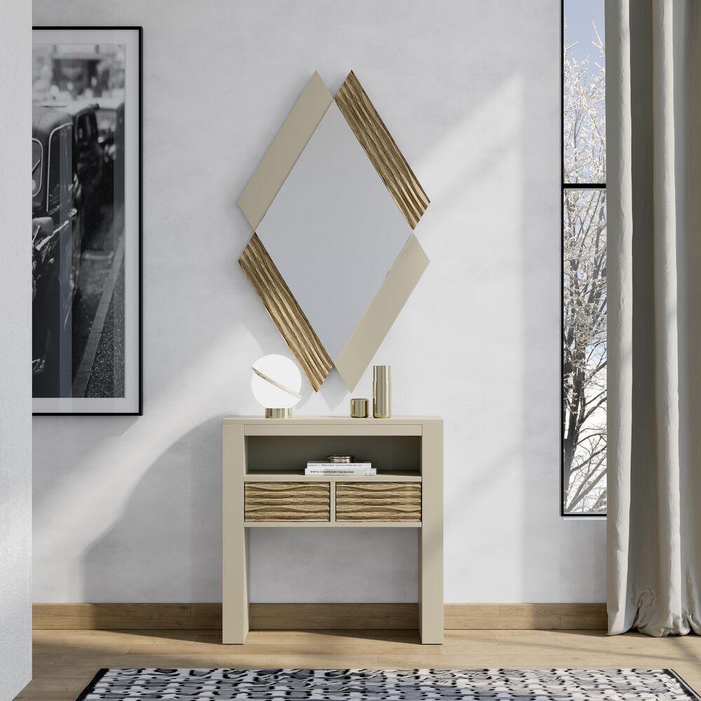 Console laquée 2 tiroirs 1 niche 2