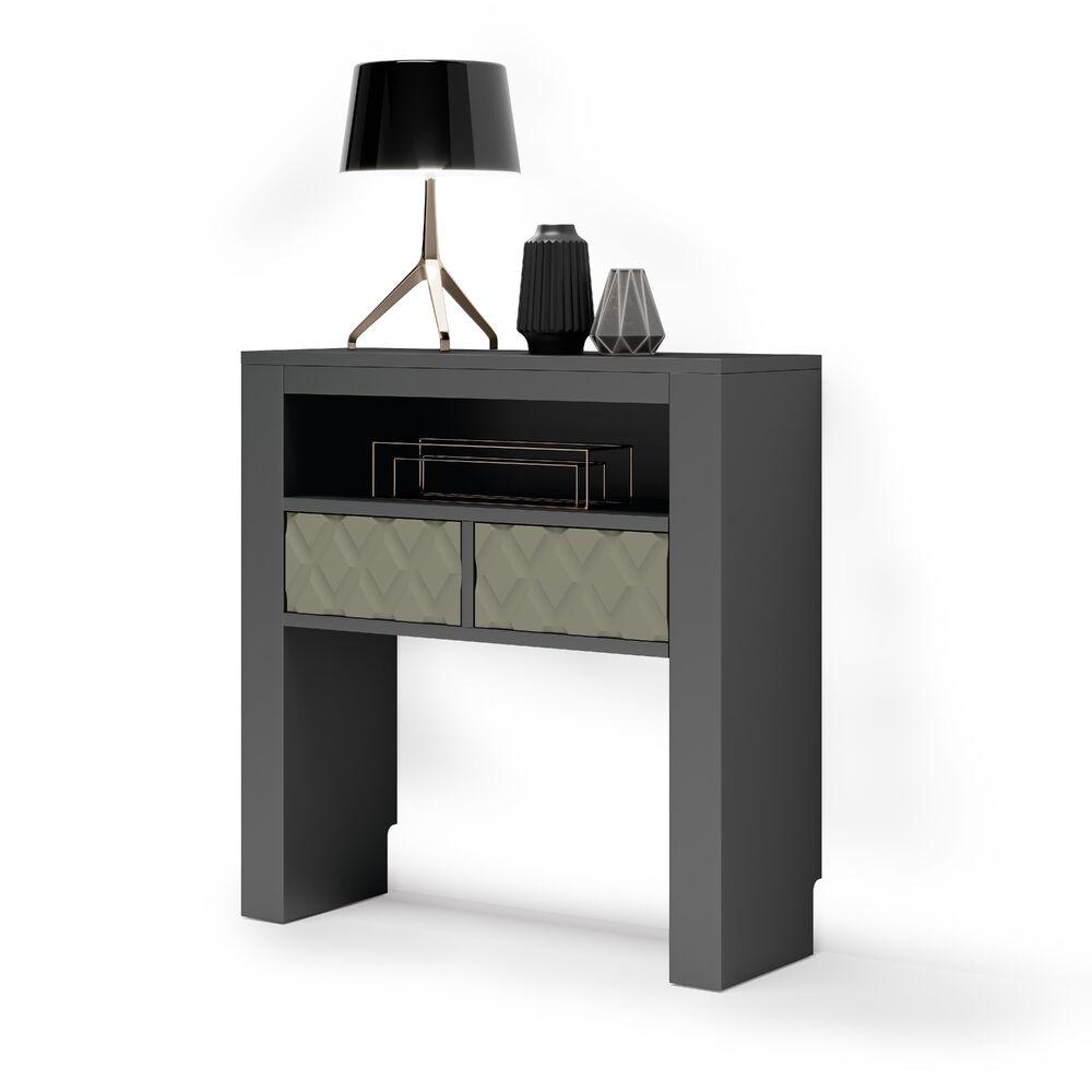 Console laquée 2 tiroirs 1 niche 4