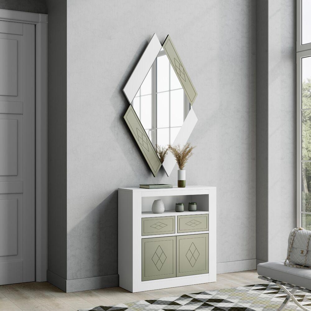 Meuble d'entrée carrée façade et coloris personnalisable 2