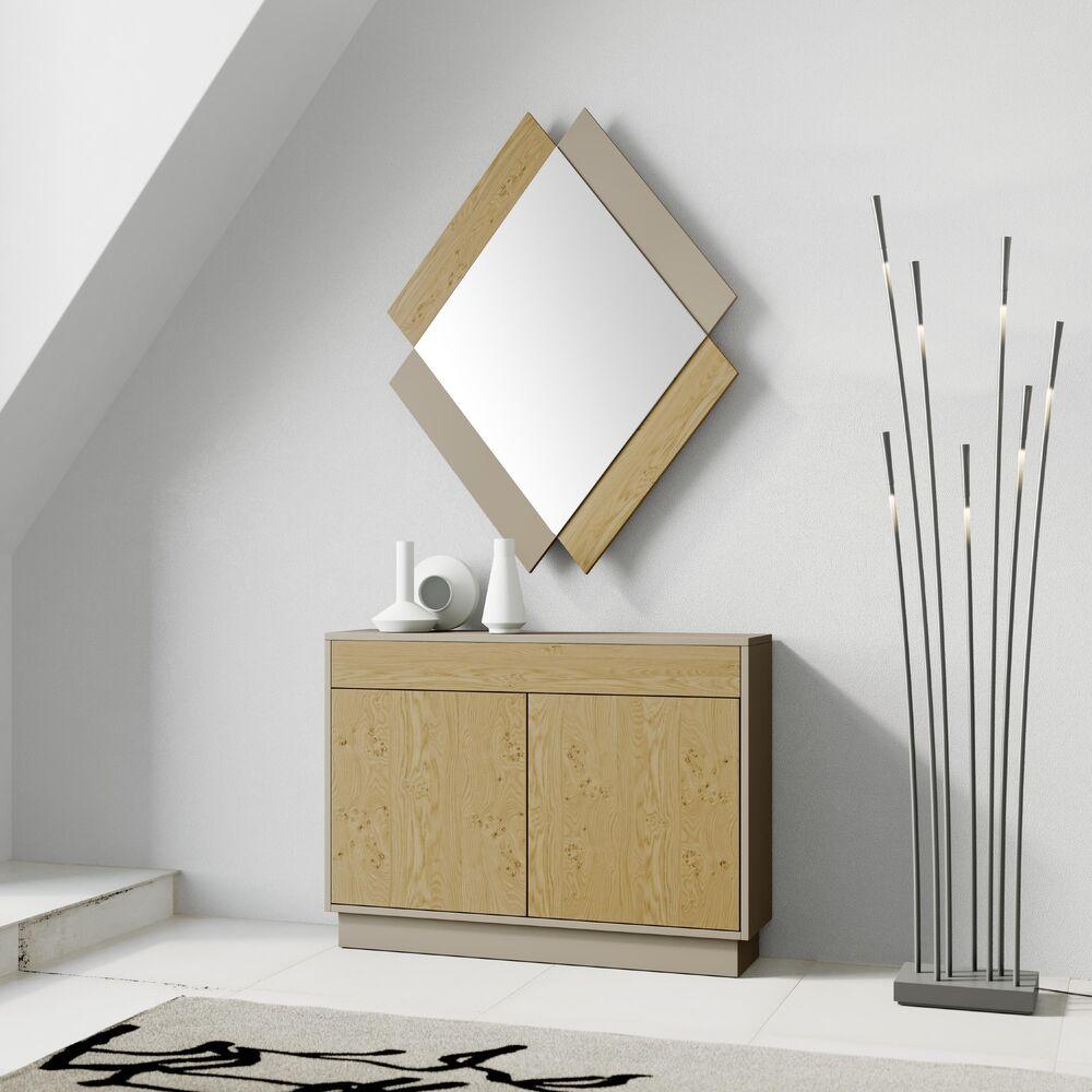 Meuble d'entrée moderne 2 portes - 1 tiroir pieds et façades personnalisables  2