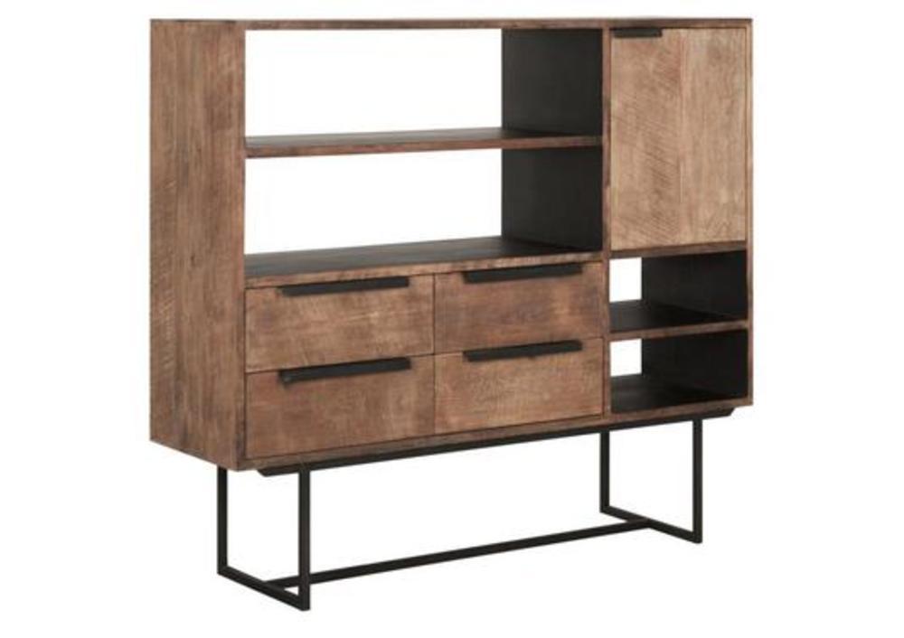 Buffet style industriel 1 porte, 4 niches, 4 tiroirs 3