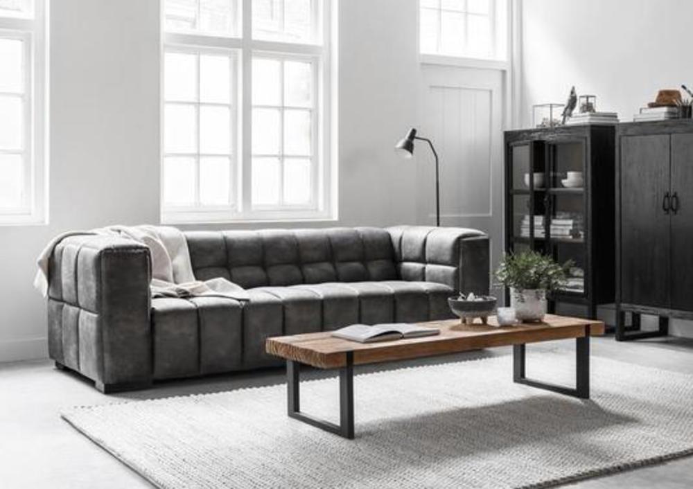 Table basse industrielle en teck