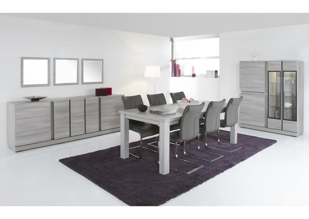 Chaise moderne pied luge pvc gris 2