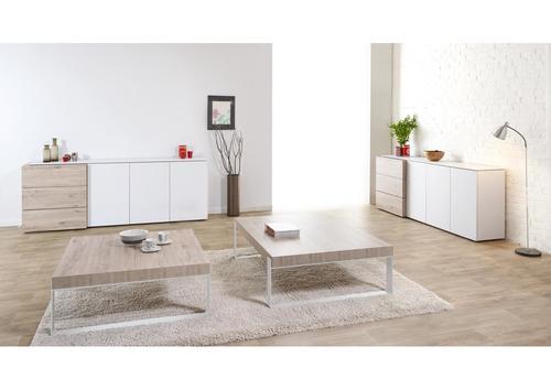 Table basse rectangulaire pieds orginaux blanc