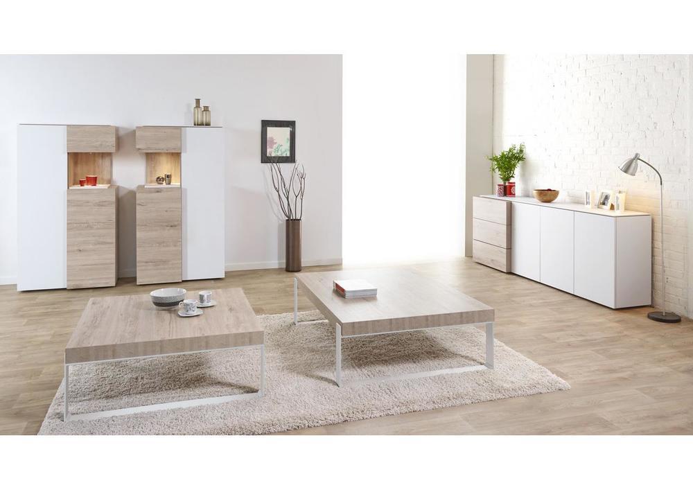 Meuble d'appui 1 porte laquée blanche, 1 niche  1