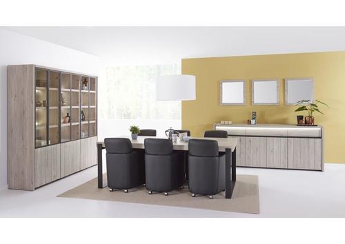 Vitrine contemporaine portes verre et mélamine