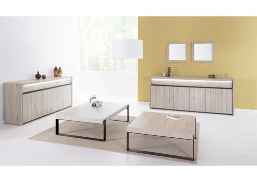 Table basse moderne mélaminée pieds noir