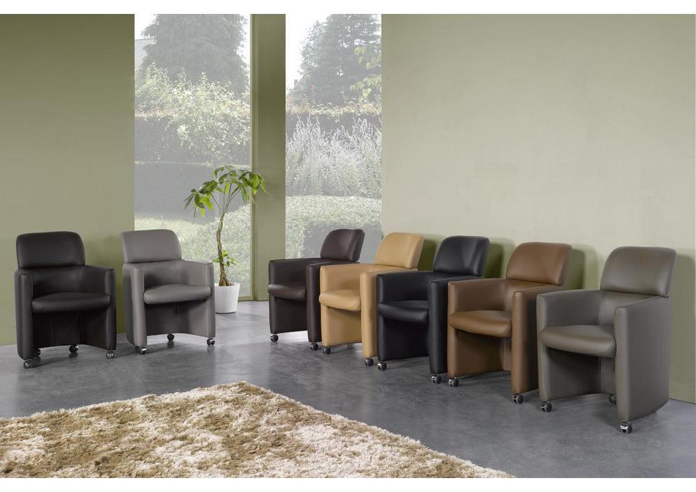 Chaise moderne grise sur roulette 3