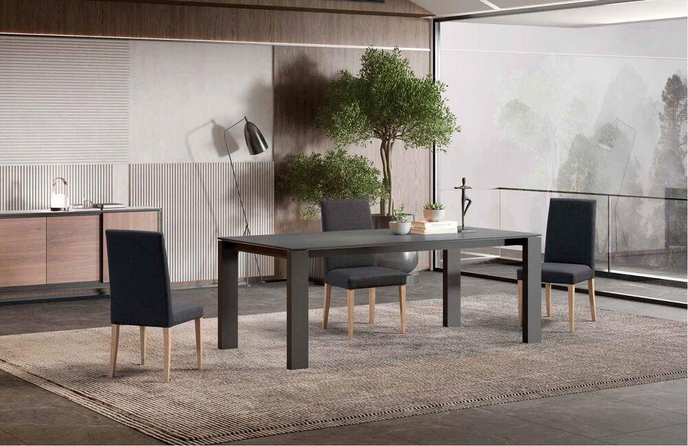 Table rectangulaire plateau céramique pieds métal 1