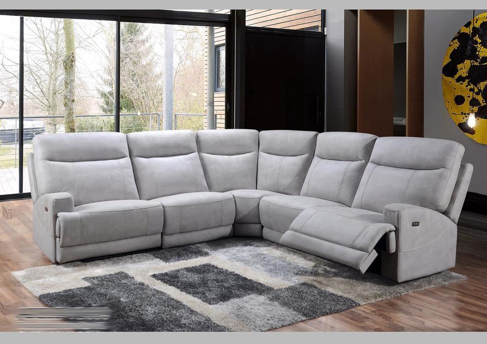 Canapé d'angle en microfibre 2 relax électriques