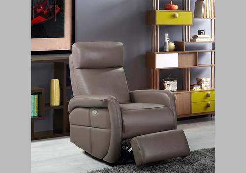 Fauteuil avec relax en cuir taupe
