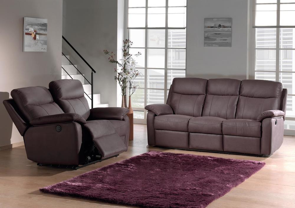 Canapé 3 places 3 assises en microfibre taupe 1