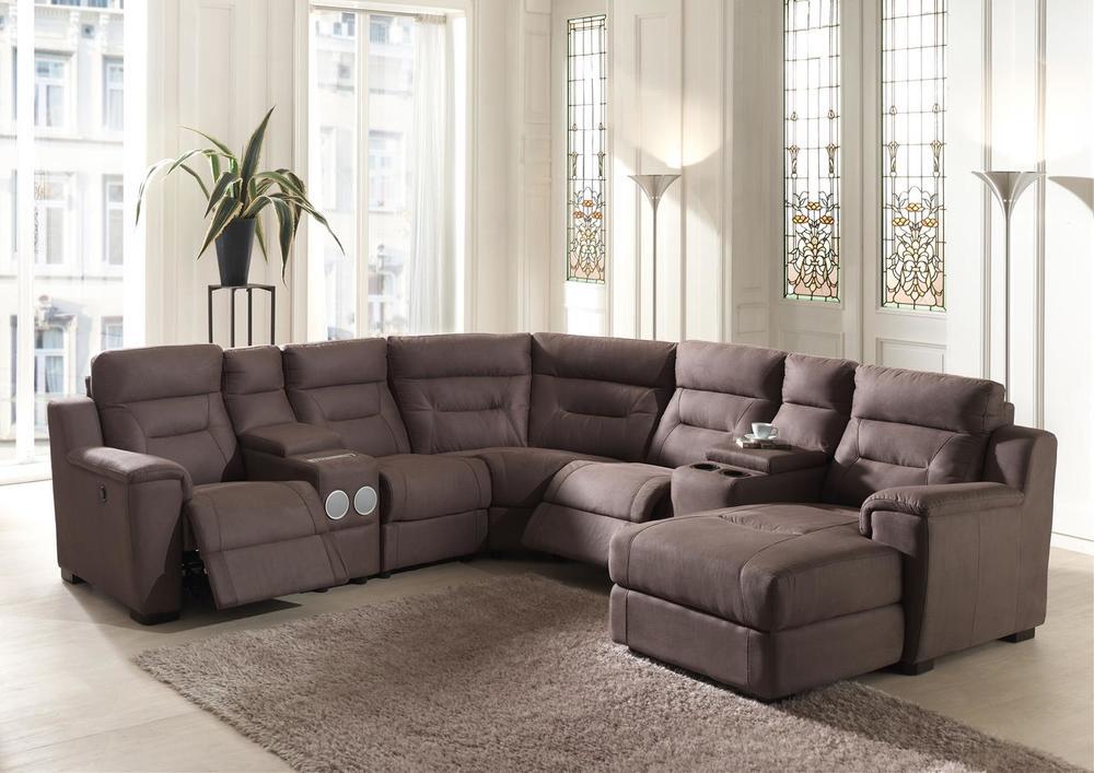 Grand canapé d'angle en microfibre avec relax