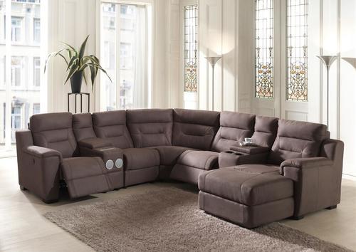 Grand canapé d'angle en microfibre avec relax