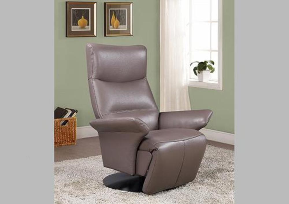 Fauteuil contemporain en cuir pied métal pivotant