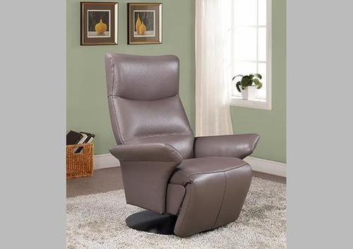 Fauteuil contemporain en cuir pied métal pivotant