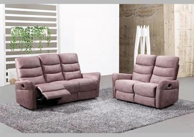Canapé 2 places en microfibre avec 2 relax manuel