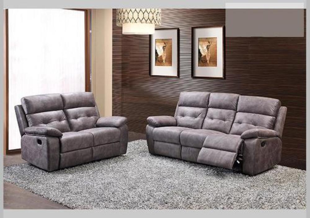 Canapé 3 places en microfibre 2 relax manuel