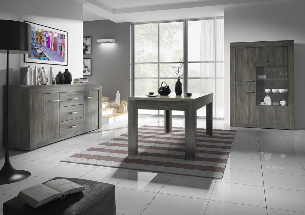 Vitrine avec led mélaminé chêne gris foncé 4