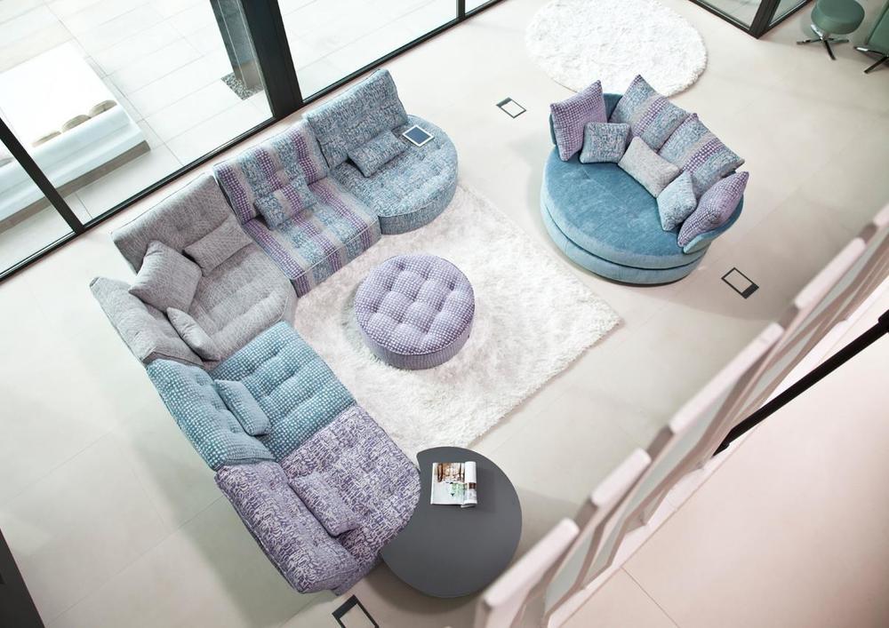 Canapé d'angle modulable camaïeu océan  2