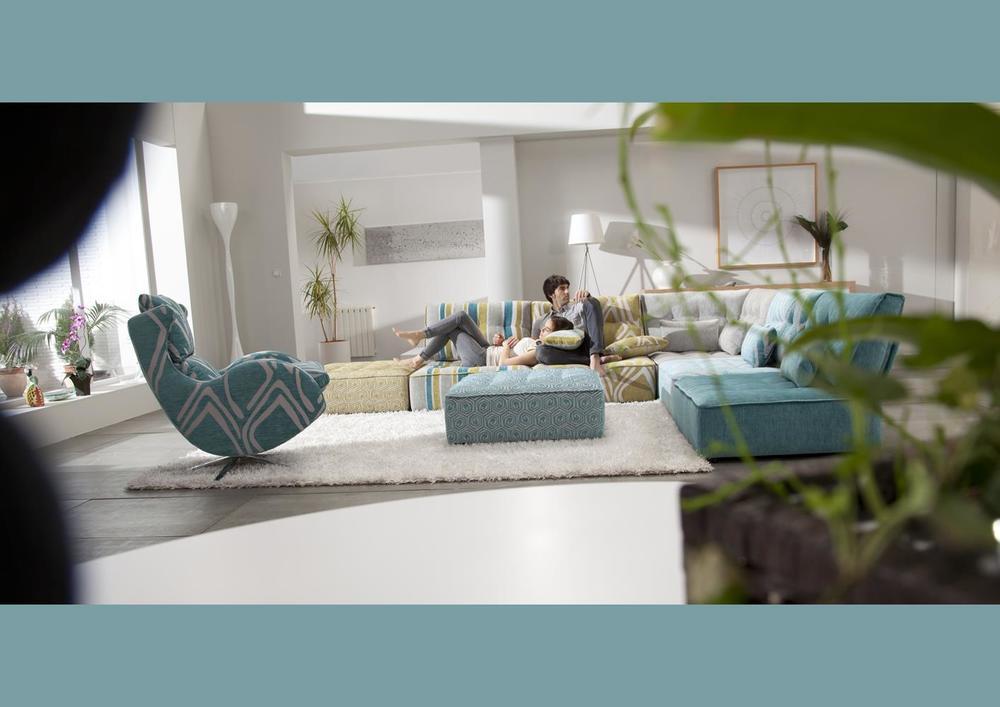 Canapé angle modulable imprimés géométriques 2