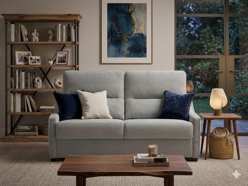 Canapé convertible couchage 140 avec accoudoirs gain de place