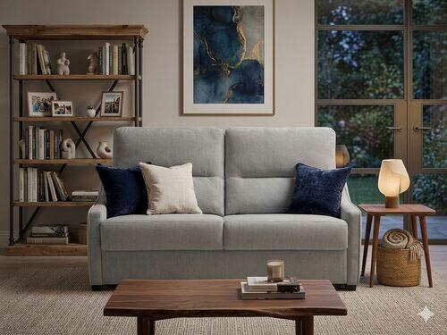 Canapé convertible couchage 140 avec accoudoirs gain de place