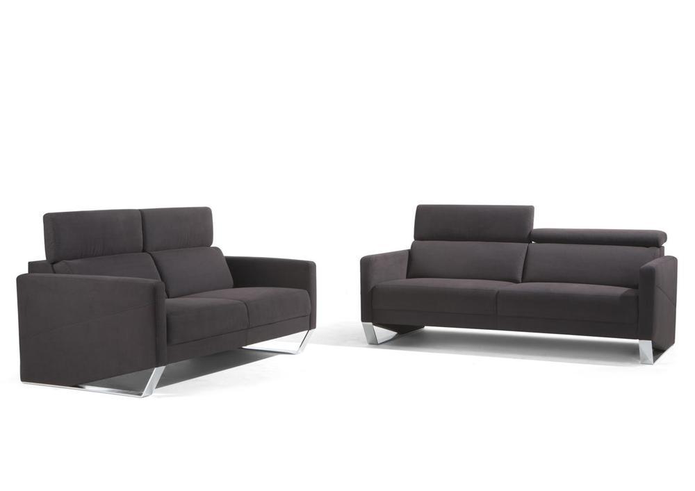 Canapé contemporain 2 places fixe, cuir, tissu ou microfibre 2
