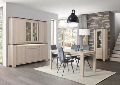  Enfilade en bois brut à 4 portes