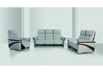 Canapé contemporain 3 places fixe ou relax, cuir, tissu ou microfibre